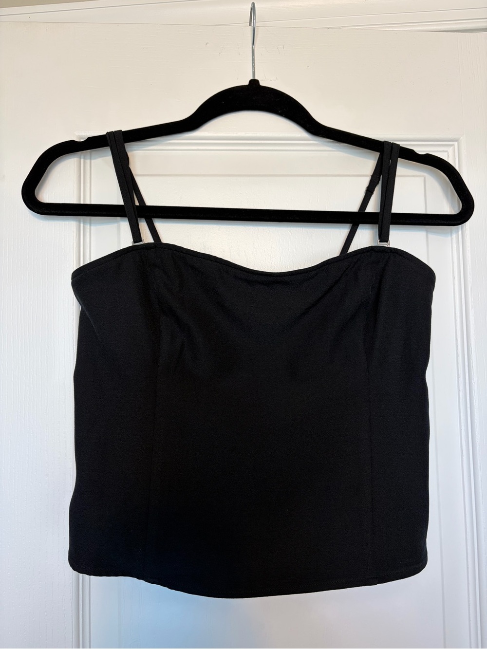 Abercrombie & Fitch Black Smocked Bustier Crop Top Corset Cami Sz S‎